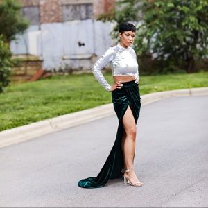 House of CB Velvet Skirt